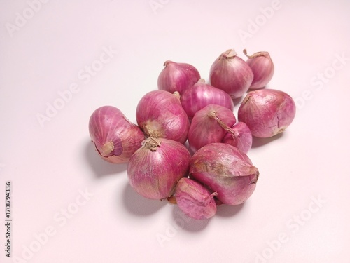 Red onion isolated on white background