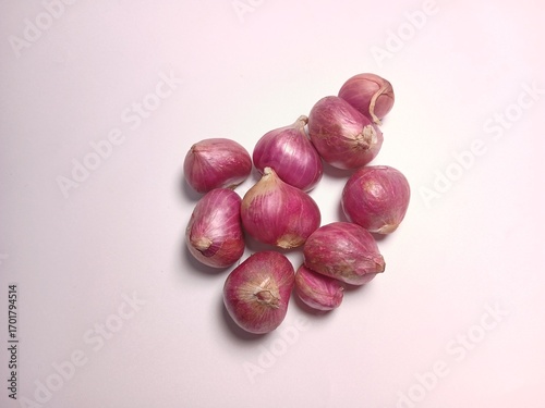 Red onion isolated on white background