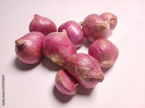 Red onion isolated on white background
