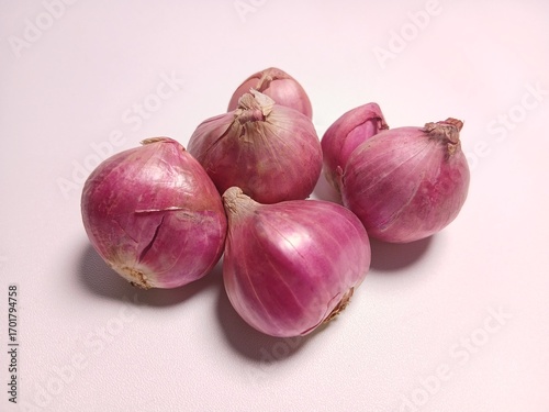Red onion isolated on white background