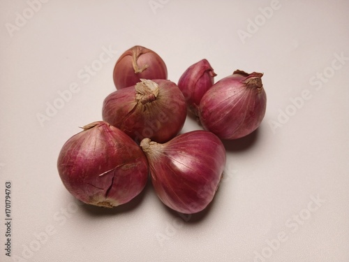Red onion isolated on white background