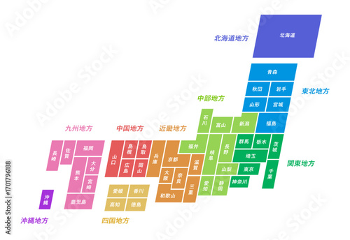 日本地図のベクターイラスト