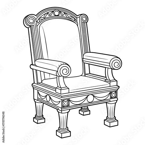 A chair illustration vector style coloring page