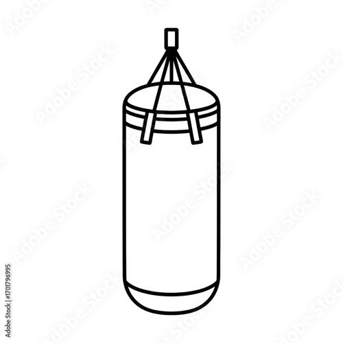 A punching bag illustration vector style coloring page