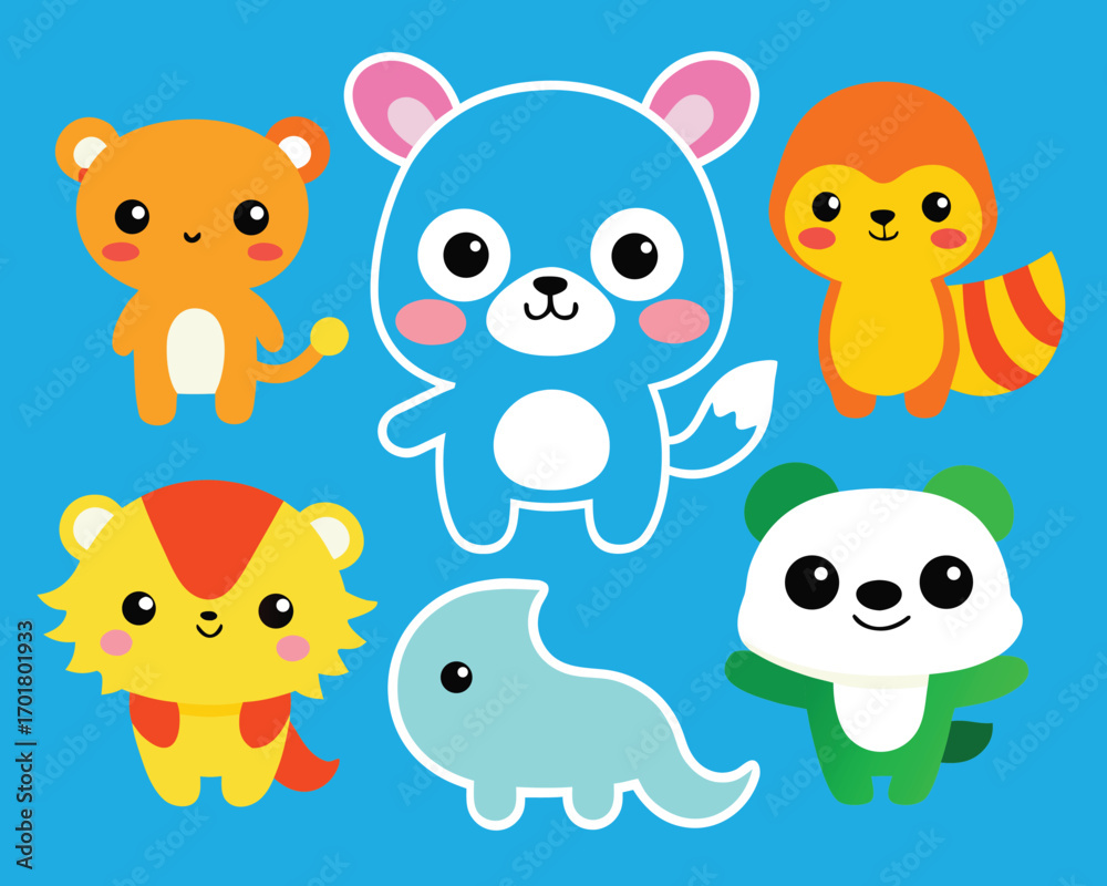 Naklejka premium set of funny cartoon animals