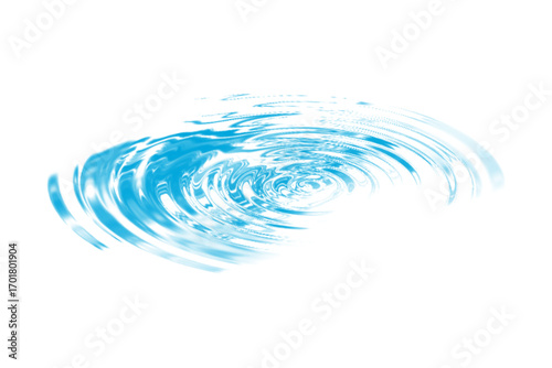 Water Ripples Blue Concentric Waves on White Background