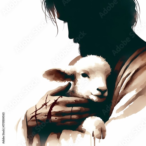 Find jesus christ holding lamb of god painting religious christian art print poster