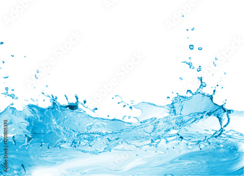Splashing Water A Dynamic View of Water Movement on White Background