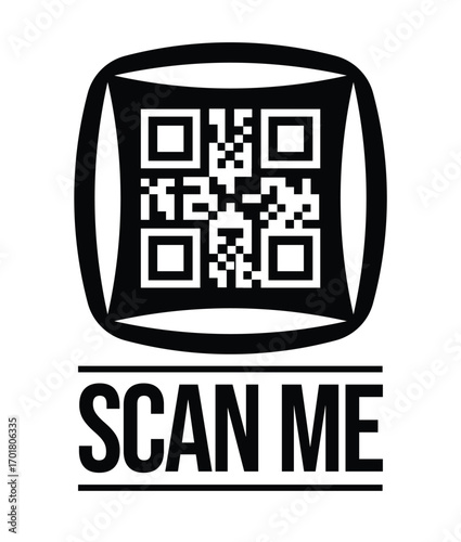 Scan QR code icon. Digital scanning qr code. QR code scan for smartphone. QR code for payment. Scan QR code symbol