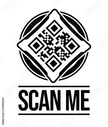 Scan QR code icon. Digital scanning qr code. QR code scan for smartphone. QR code for payment. Scan QR code symbol