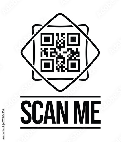 Scan QR code icon. Digital scanning qr code. QR code scan for smartphone. QR code for payment. Scan QR code symbol