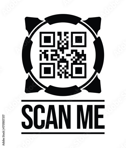 Scan QR code icon. Digital scanning qr code. QR code scan for smartphone. QR code for payment. Scan QR code symbol
