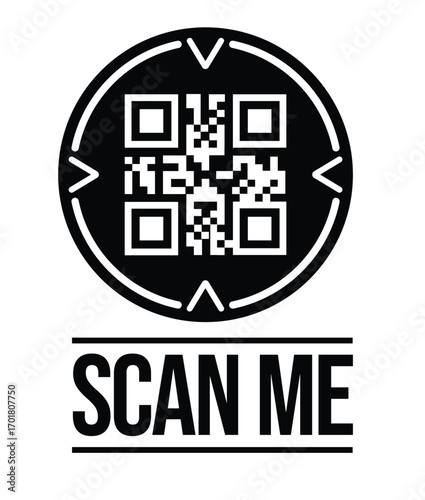 Scan QR code icon. Digital scanning qr code. QR code scan for smartphone. QR code for payment. Scan QR code symbol