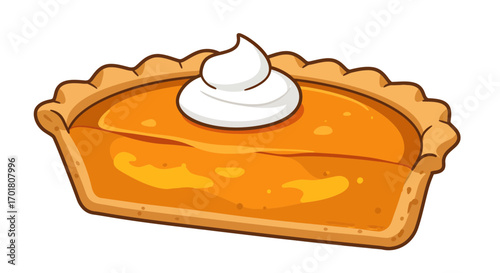 Indulge in a delightful slice of creamy pumpkin pie topped with fluffy whipped cream, perfect for festive celebrations and cozy autumn moments.