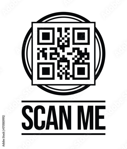 QR code scan icon set. Scan me frame. QR code scan for smartphone. QR code for mobile app, payment and identification. Vector illustration.