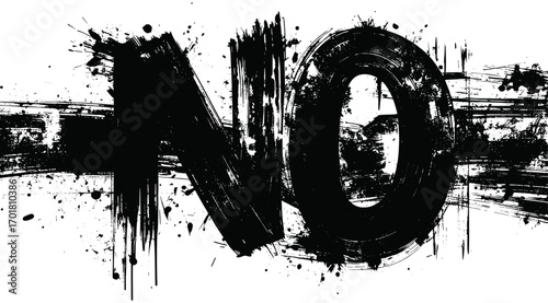 Grunge bold no paint splash backdrop features expressive brush strokes and splatters, evoking strong rejection and modern artistic attitude.
