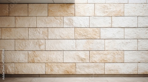 Elegant Interior Wall Cladding with Beige and Cream Stone Bricks for Modern Design Projects