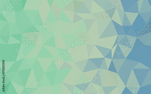 Geometric Harmony A Tranquil Blend of Green and Blue in a Low Poly Mosaic Pattern Design Display