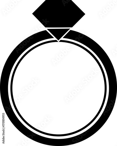 Diamond Ring Icon, diamond engagement ring icon line art vector illustration on transparent background, Hand drawn illustration of a stunning engagement. ring diamond flat vector icon.