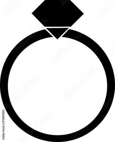 Diamond Ring Icon, diamond engagement ring icon line art vector illustration on transparent background, Hand drawn illustration of a stunning engagement. ring diamond flat vector icon.