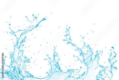 Abstract Water Splash on White | Realistic Aqua Effect
