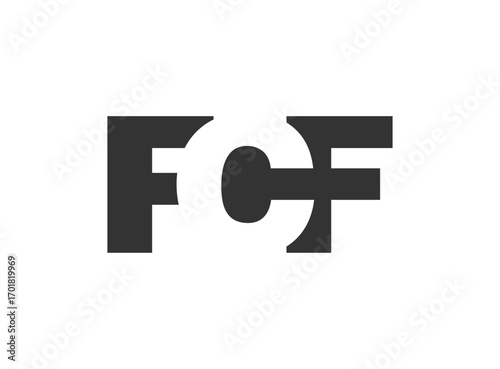FCF logo design. Initial letter F C F bold font style for tech startups, consulting, corporate branding. Creative company name, headlines typography identity, trendy logotype.