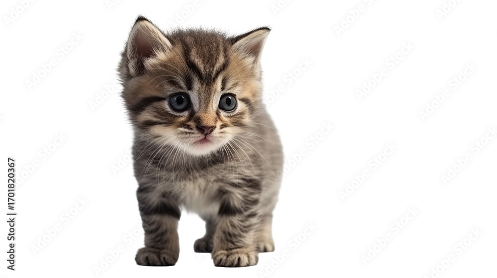 Fototapeta premium Cute tabby kitten looking up