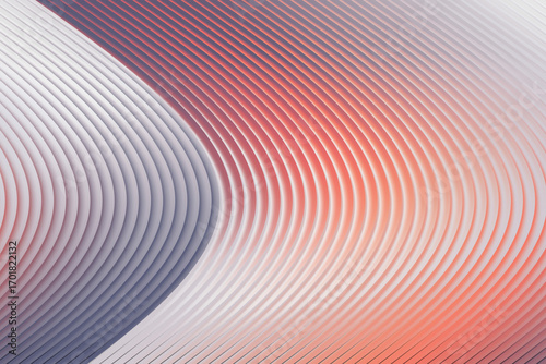 Abstract Curved Lines, Pink, White, Gradient Background