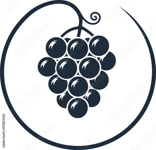Grapes logo. Isolated grapes on white background