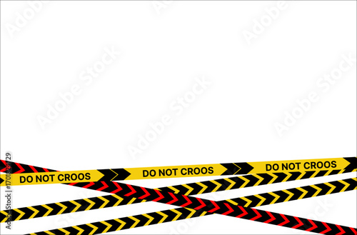 police line background . Yellow black tape. Do not cross ribbons. Police warning barrier tapes for criminal accident places. Set of caution crime scene bands. Seamless striped boundary lines. Vector i