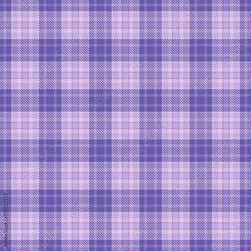 String fabric plaid background, christmas card texture pattern vector. Victorian tartan seamless textile check in light and indigo colors.