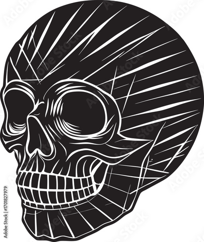 Design for Black skull with X-ray..