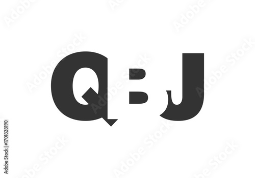QBJ logo design. Initial letter Q B J bold font style for tech startups, consulting, corporate branding. Creative company name, headlines typography identity, trendy logotype.