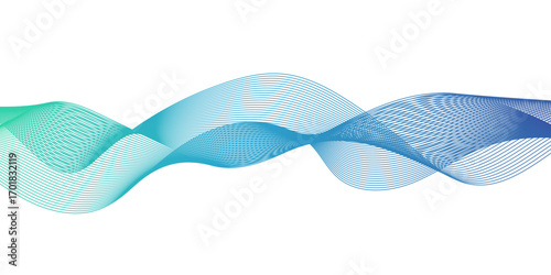 Technology abstract lines on white background. Wave curve lines banner background design. Abstract digital motion lines. Twisted curve lines and blend effect mesh.