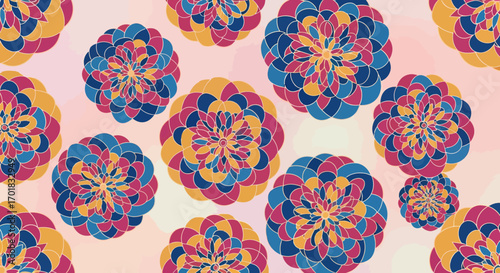 Artistic Floral Pattern On Pale Background With Eye Catching Style