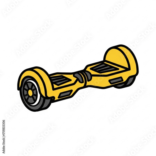 Vector art of yellow hoverboard
