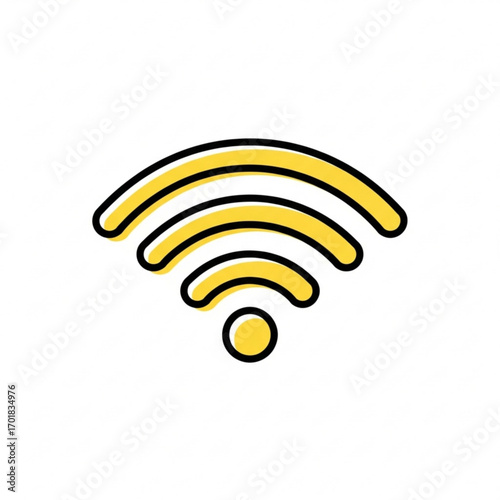 Vector art of yellow wifi signal icon