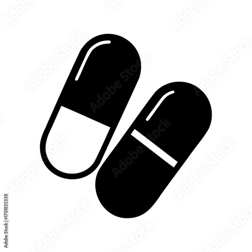 Two capsule pills showing medicine concept isolated on a white background