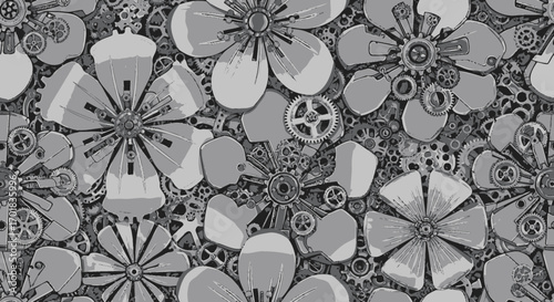 Mechanical Blooms A Steampunk Floral Gearwork Design Ornament