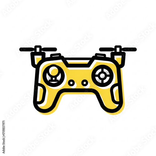 Vector art of yellow drone remote controller