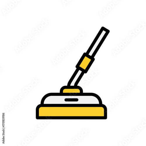 Vector art of stylized icon of a mop head and handle