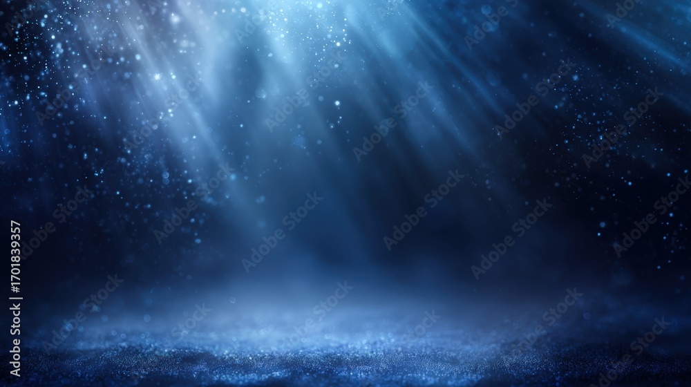 Naklejka premium Magical Underwater Scene with Shimmering Light Rays and Bubbles for Fantasy or Sci-Fi Background