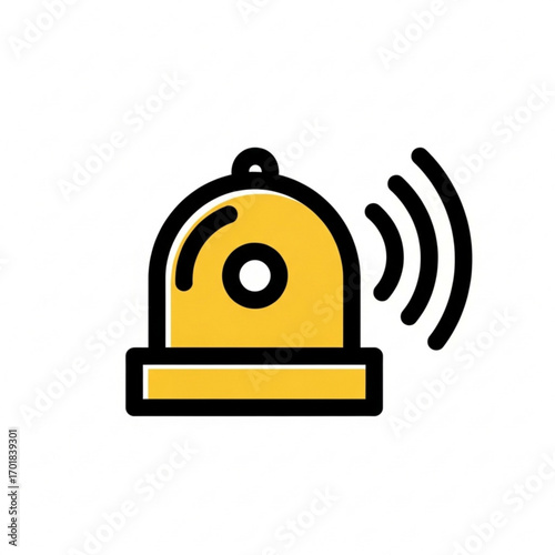 Vector art of yellow alarm bell icon