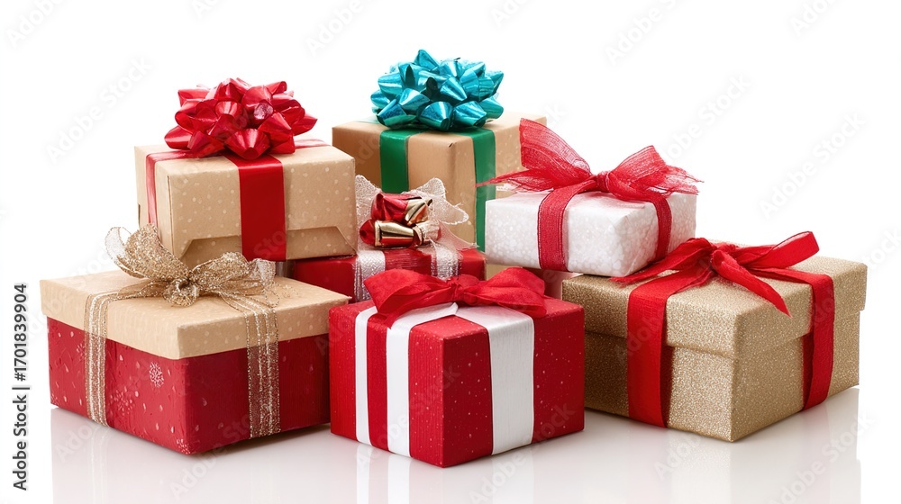 Obraz premium red gift box with ribbon