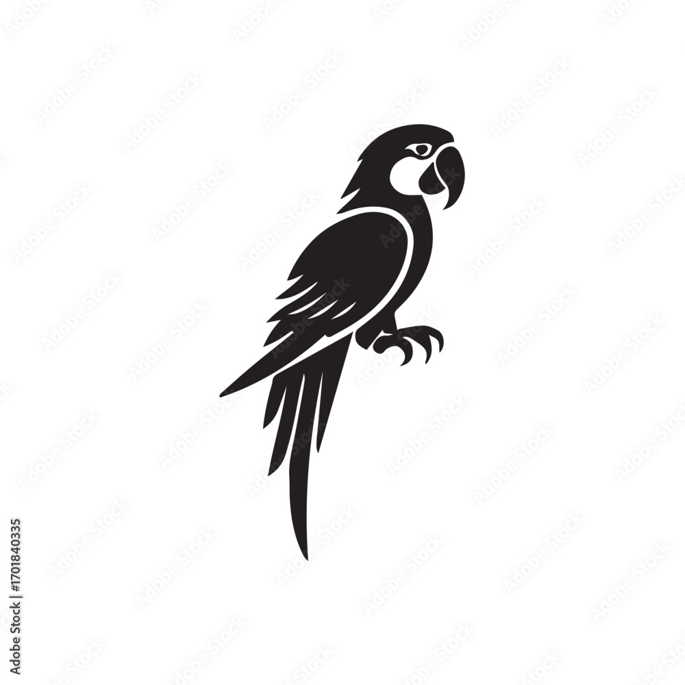 Naklejka premium vector illustration of macaw on branch