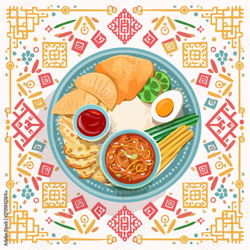 Khao Soi Traditional Northern Thai Dish Pixel Art