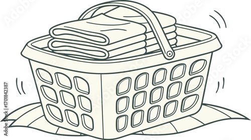 flat vector icon of a traditional laundry basket f