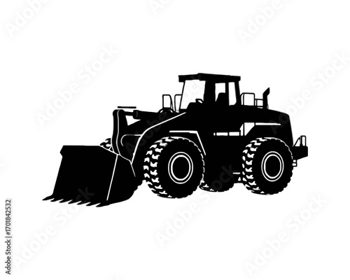 Silhouette Illustration of Heavy Loader Equipment