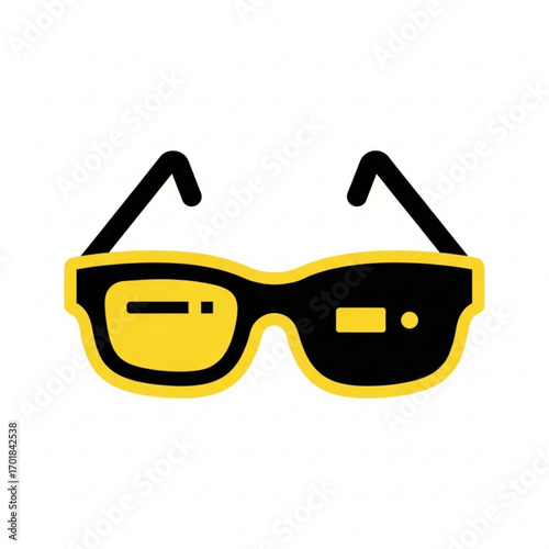 Vector art of yellow and black eyeglasses