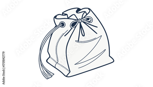 minimalist pouch bag with knot vector illustratio